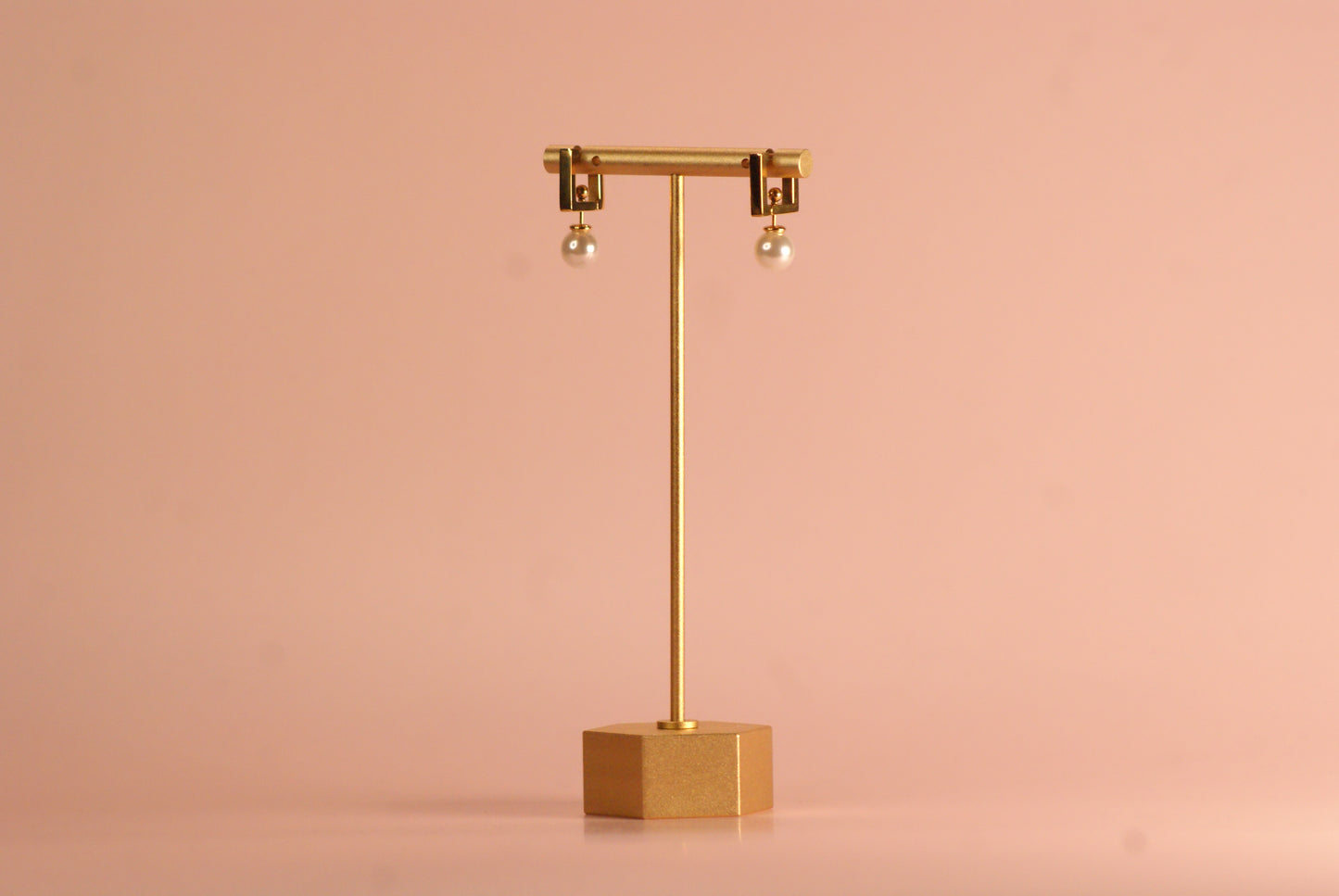 Pearl Square Hoop Earrings