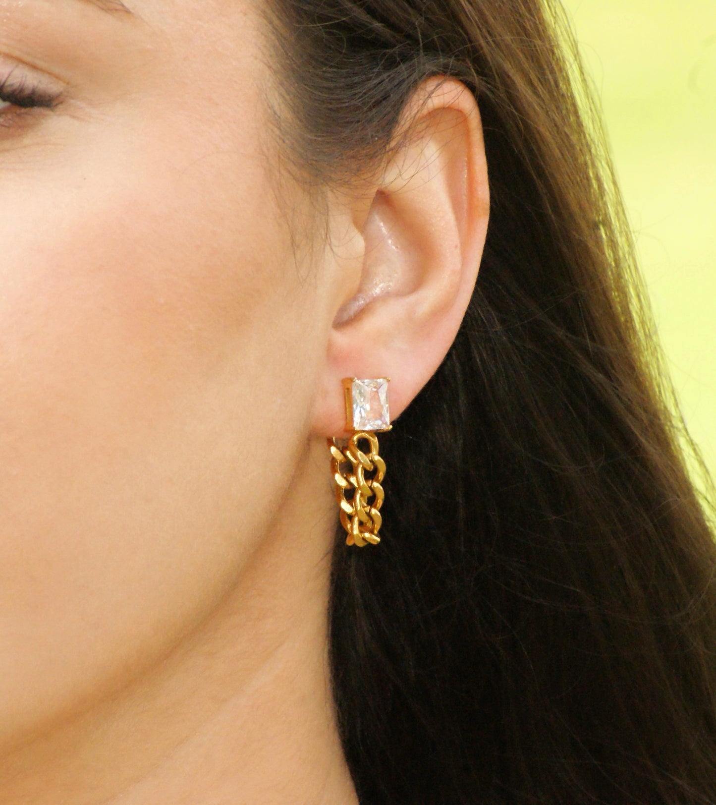 Stud Chain Connected Earrings