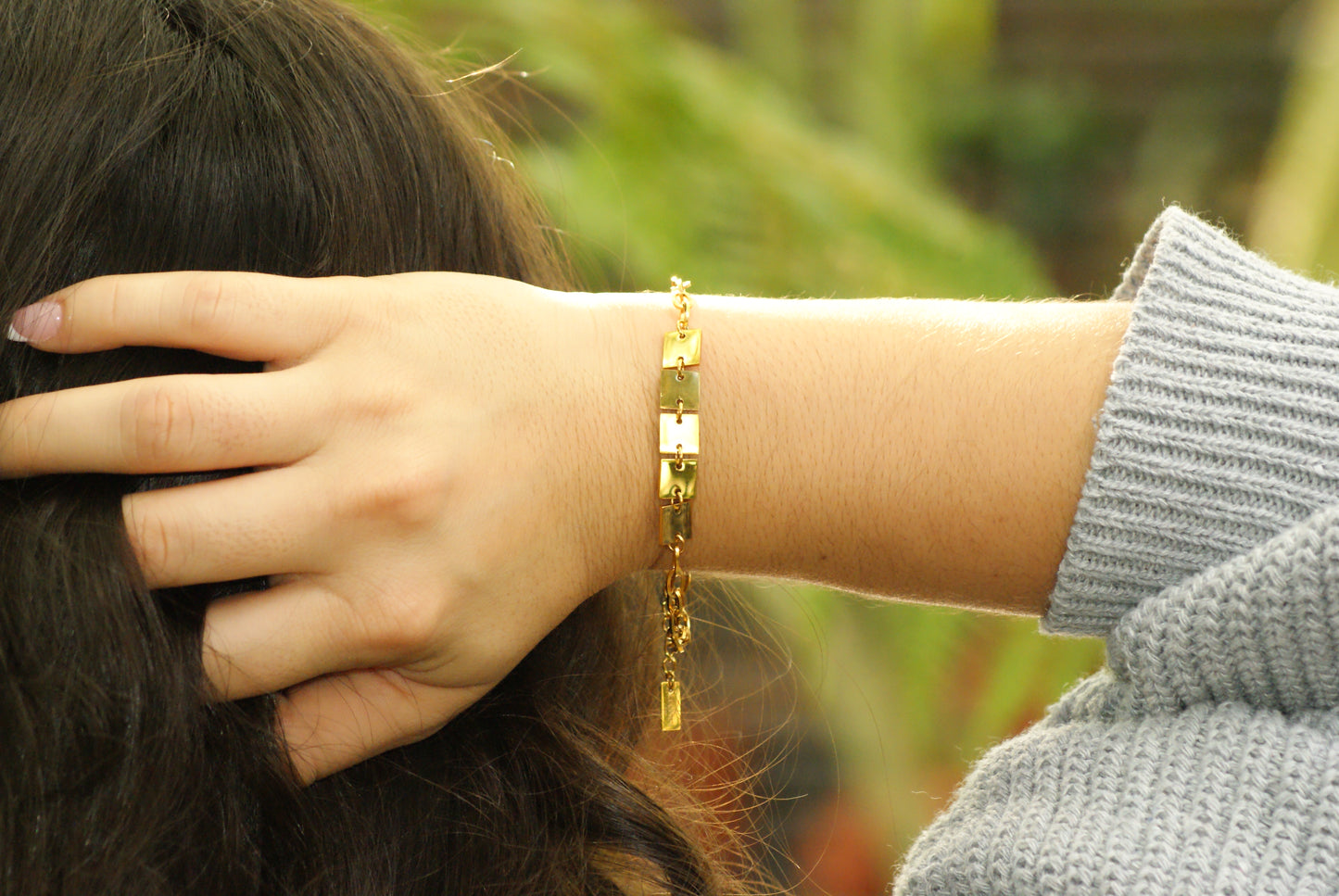 Lucinda Square Charm Link Bracelet