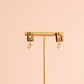 Pearl Square Hoop Earrings