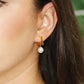 Pearl Square Hoop Earrings