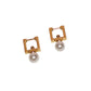 Pearl Square Hoop Earrings